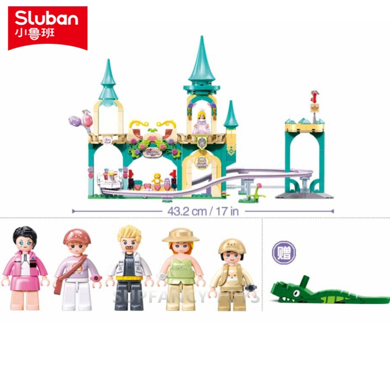 Kids Education Park - Sluban 448 個ドリームプリンセスワールド遊園地リープオーバーザキャッスルモデルビルディングブロックセット女の子のための知育玩具
