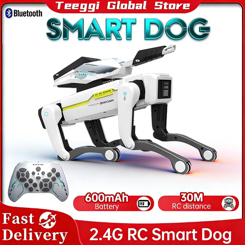 Kids Education App Free - ティーギ プログラム可能なスマートRC AIロボット犬（タレット付き）、アプリ制御インタラクティブバイオニックペット、STEM教育玩具（子供向けギフト）