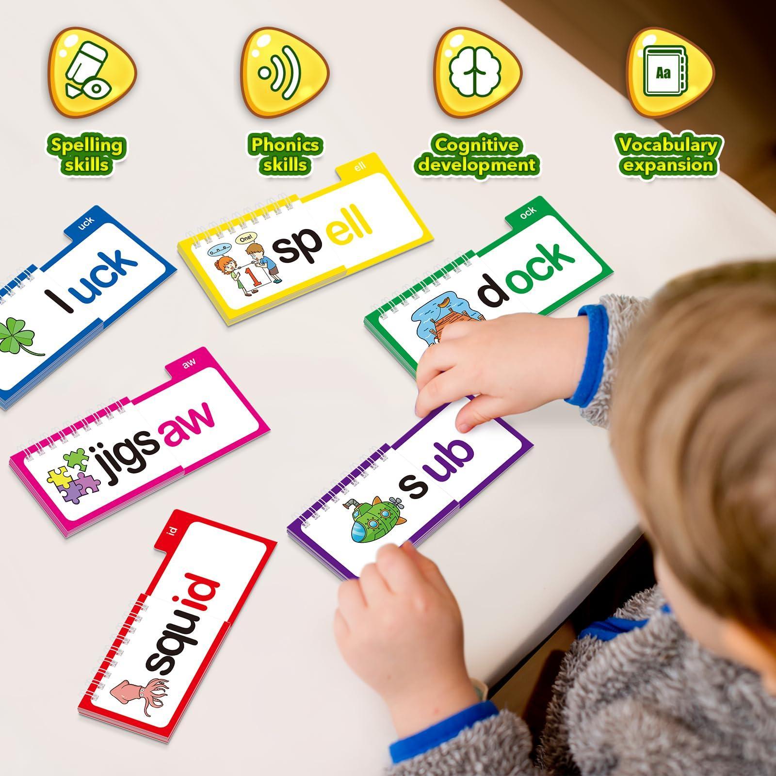 Phonics Card Game - 単語ファミリー タイプ分けパターン認識教育ツール 語彙認識 フォニックス フラッシュカード 親向け