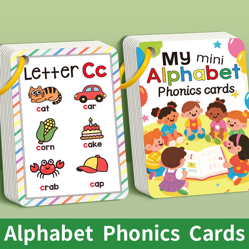 Phonics Card Game - 幼児・子供向けアルファベットフォニックスフラッシュカード - 英語文字学習教育玩具 就学前ABC語彙フラッシュカード