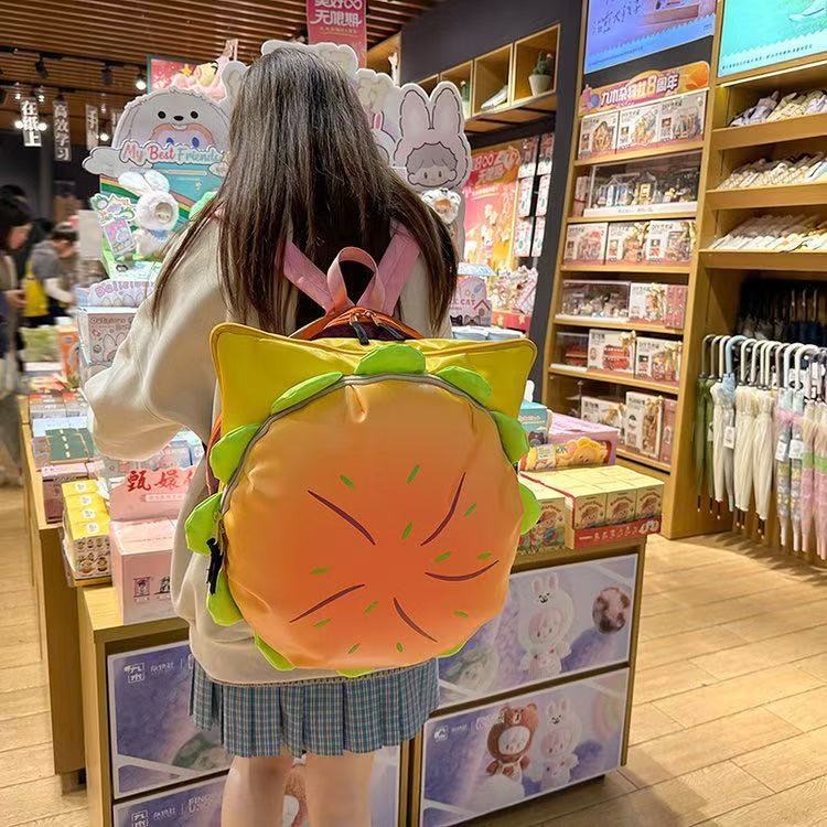 Kids Education School - 2026 キュートな3Dハンバーガーバックパック漫画チーズバーガークロスボディバッグ大容量面白い親子スクールバッグ子供大人向け