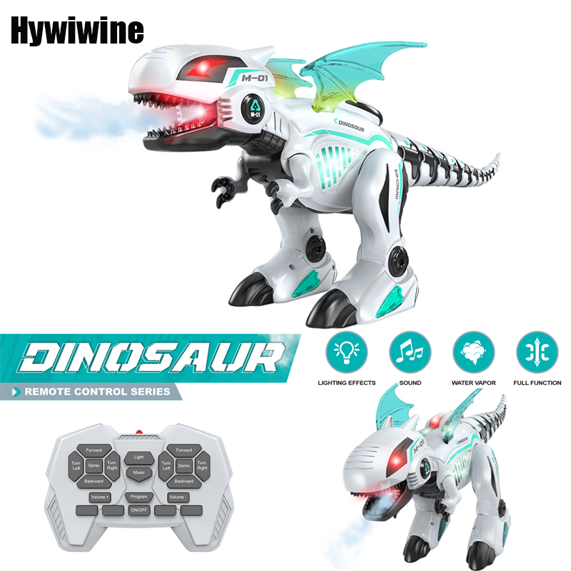 Kids Education Yes - Rc ロボット恐竜のおもちゃ教育電子シミュレーションアクションサウンドライト音楽スプレーリモートコントロール動物のおもちゃ子供男の子のため