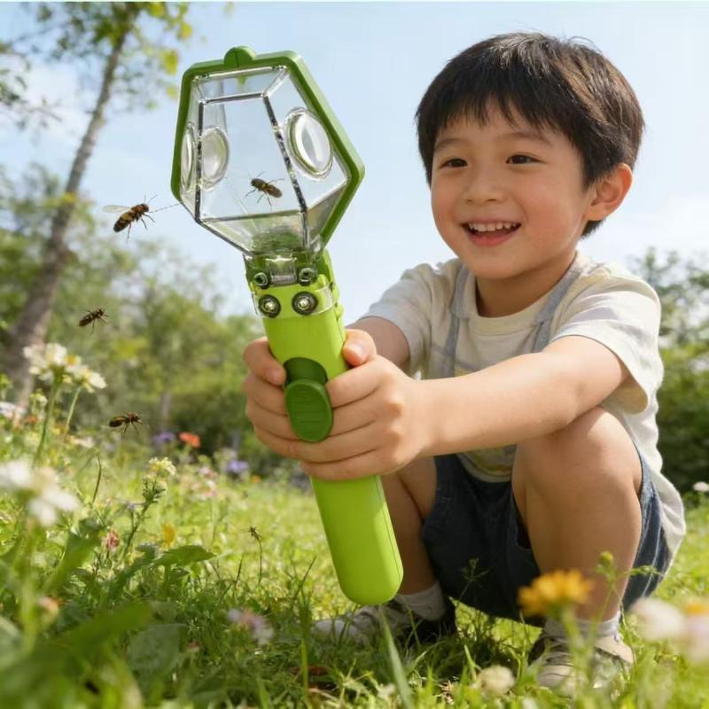 Kids Outdoor Education - 2倍拡大鏡 バグキャッチャー 昆虫観察器 屋外教育用ボックス 子供向け科学探検活動用