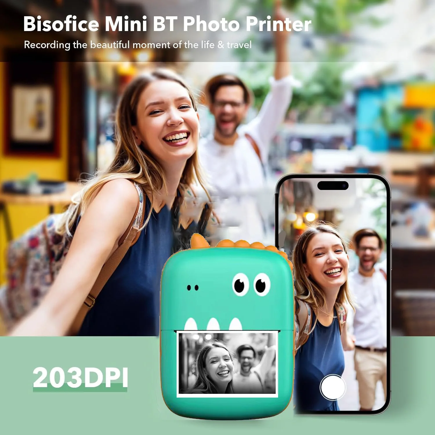 Kids Education Questions - ポータブルサーマルミニフォトポケットプリンターワイヤレスBT 203dpi写真ラベルメモ間違った質問印刷USBケーブル付き子供ギフト