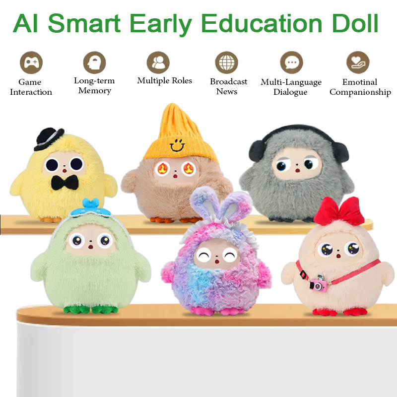 Kids Education App Free - AIスマート早期教育ドール、音声制御＆LEDアイ搭載、Tuyaアプリ対応、USB充電式、子供/大人向けインタラクティブコンパニオンギフト
