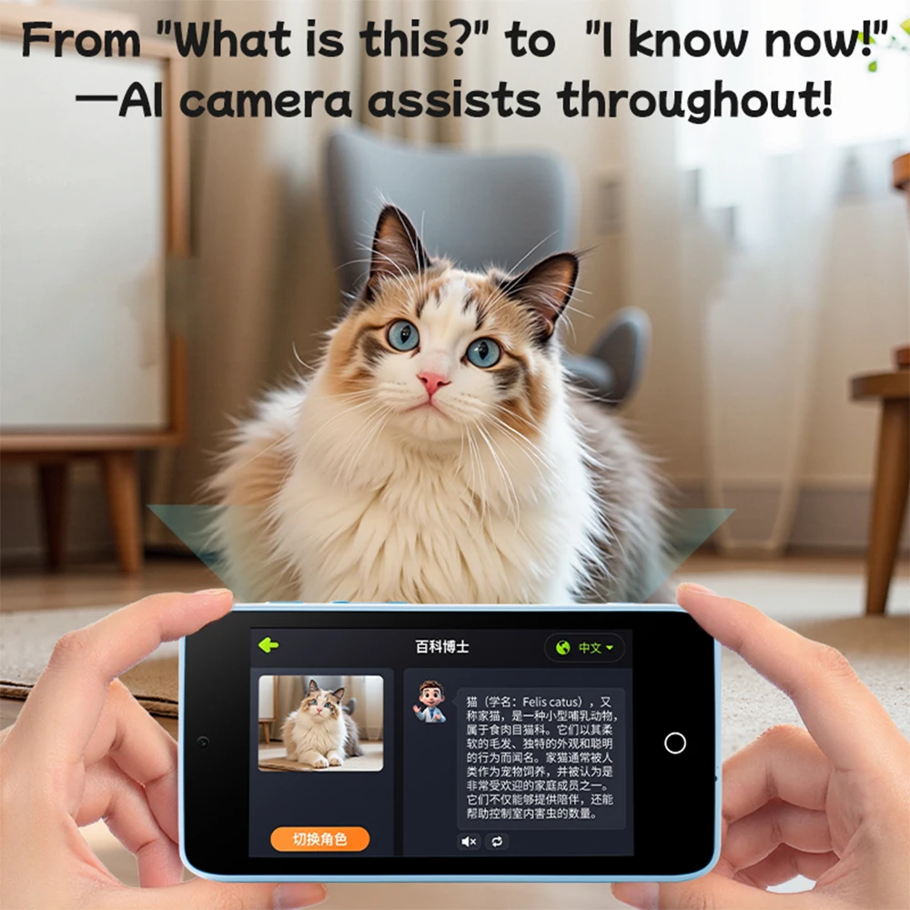 Kids Education Yes - 2026年ニューキッズミニAIスマートフォンカメラおもちゃ、ビデオレコーダー付き4.0インチHDデュアルカメラ搭載、子供向け教育用誕生日プレゼント