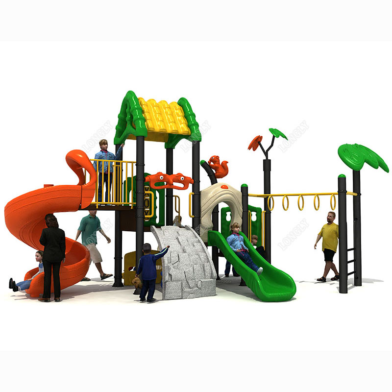 Kids Education Park - 最新の屋外遊具プラスチック製滑り台デザイン、子供向け遊園地施設、庭、住宅、学校、教育施設向けLLDPE製