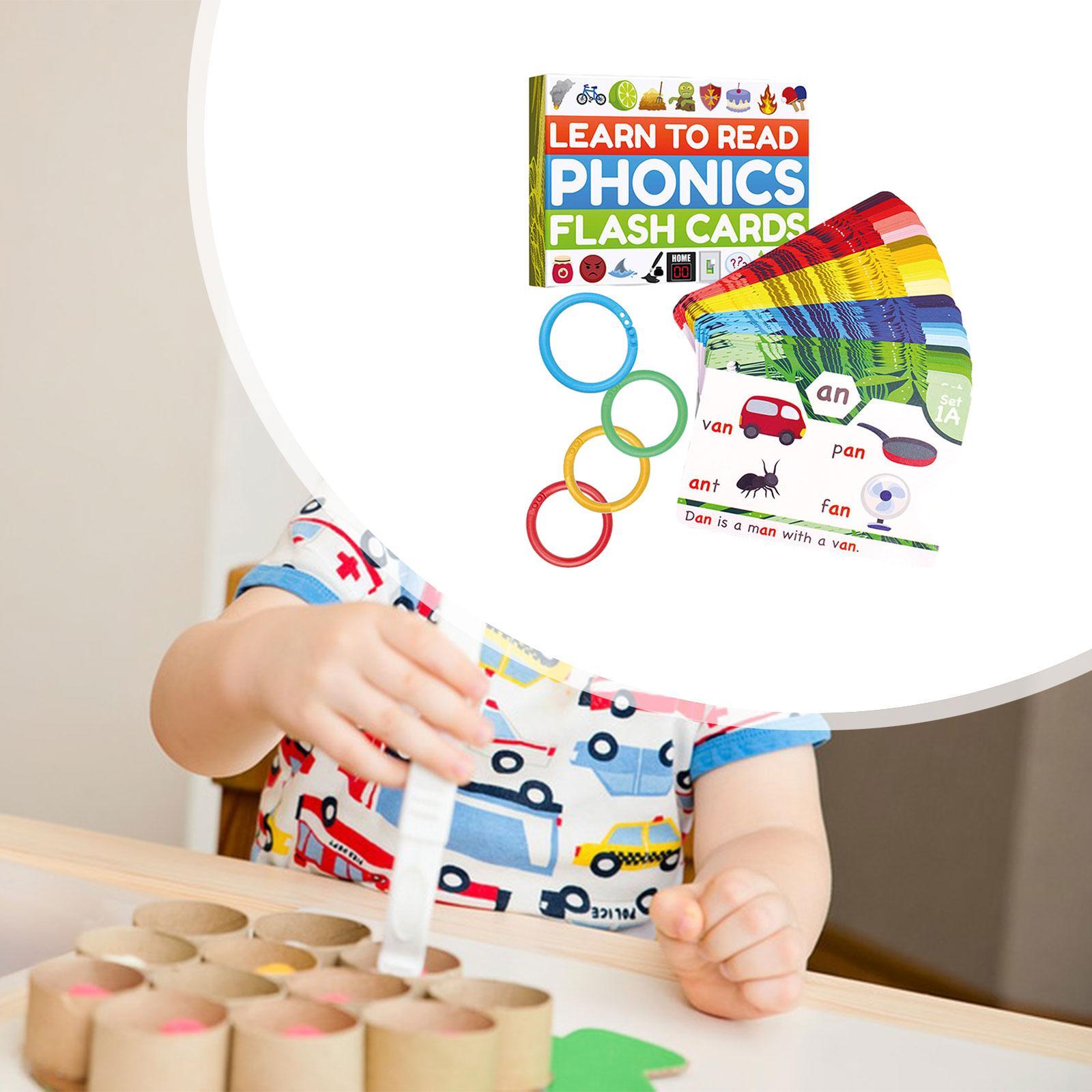 Phonics Card Game - 子供向けの単語学習フラッシュカード,フォニックスゲーム,モンテッソーリおもちゃ,幼稚園,4〜8歳,1〜4歳
