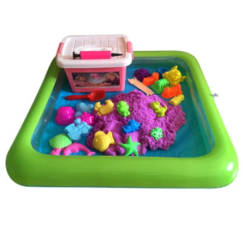 Kids Education Table - 子供用室内多機能インフレータブル砂場トレーナップル玩具、子供用砂遊び粘土用品、スライムテーブルアクセサリー