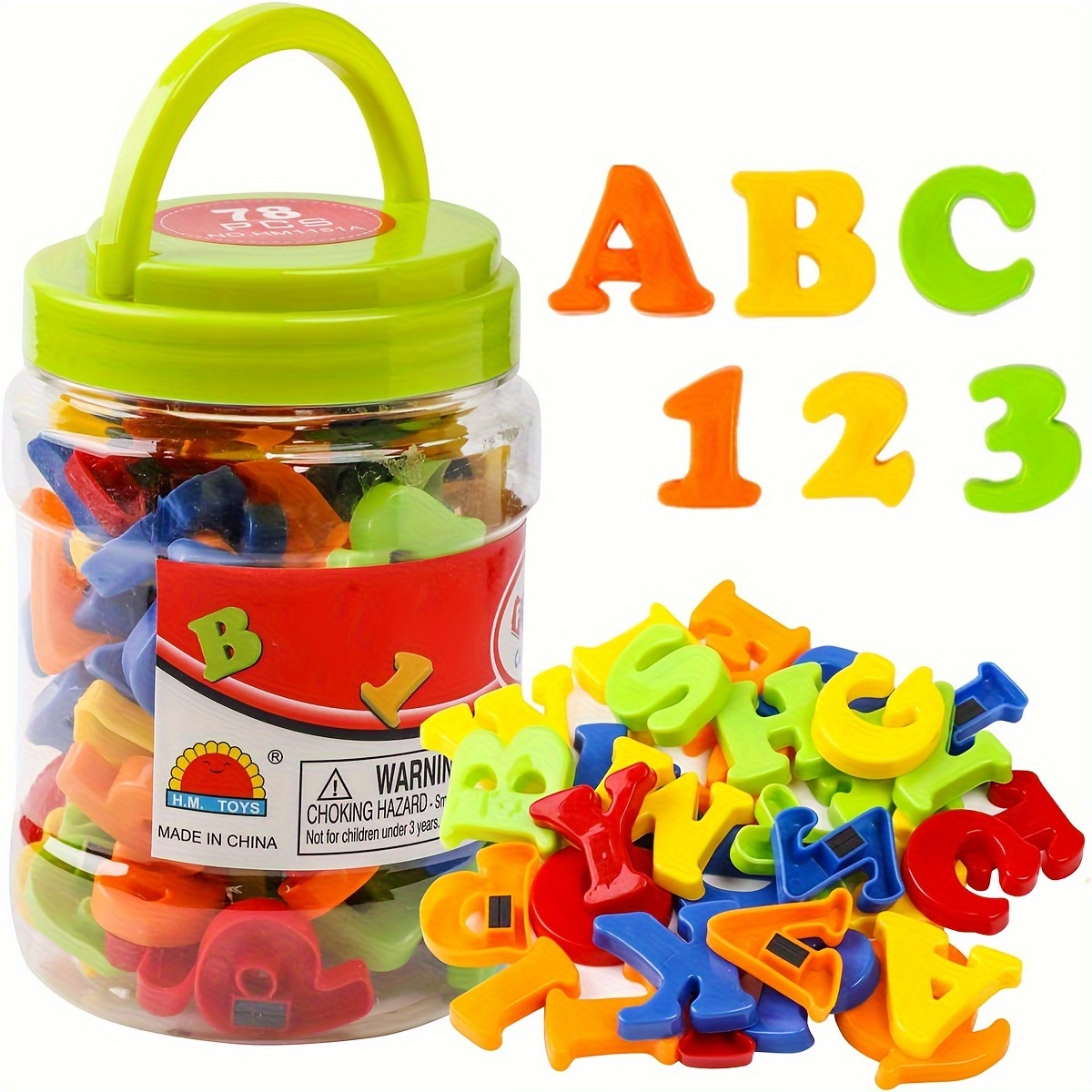 78個の磁気文字数字アルファベット、カラフルなABC 123 - Kids Education Alphabet Numbers のレビューと価格