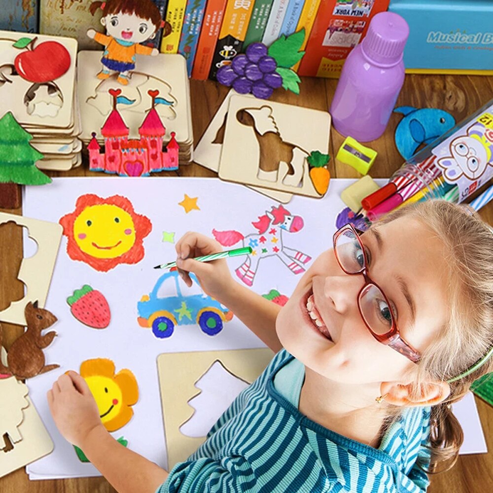 20 個モンテッソーリ子供のおもちゃ描画おもちゃ木製 DIY - Kids Education Template のレビューと価格