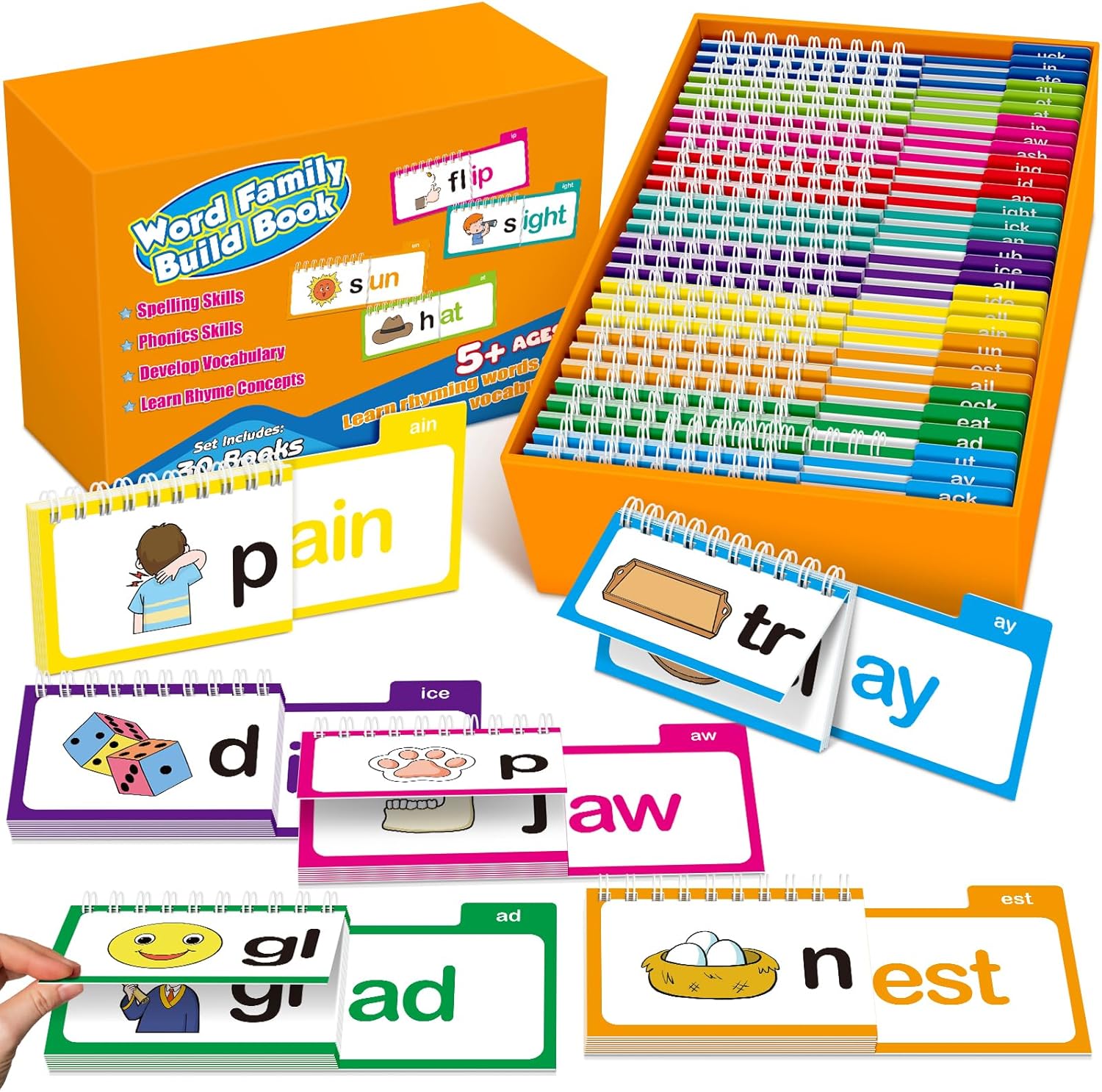 フォニックスフラッシュカード単語ファミリー組み立てブック 読 - Phonics Card Game のレビューと価格