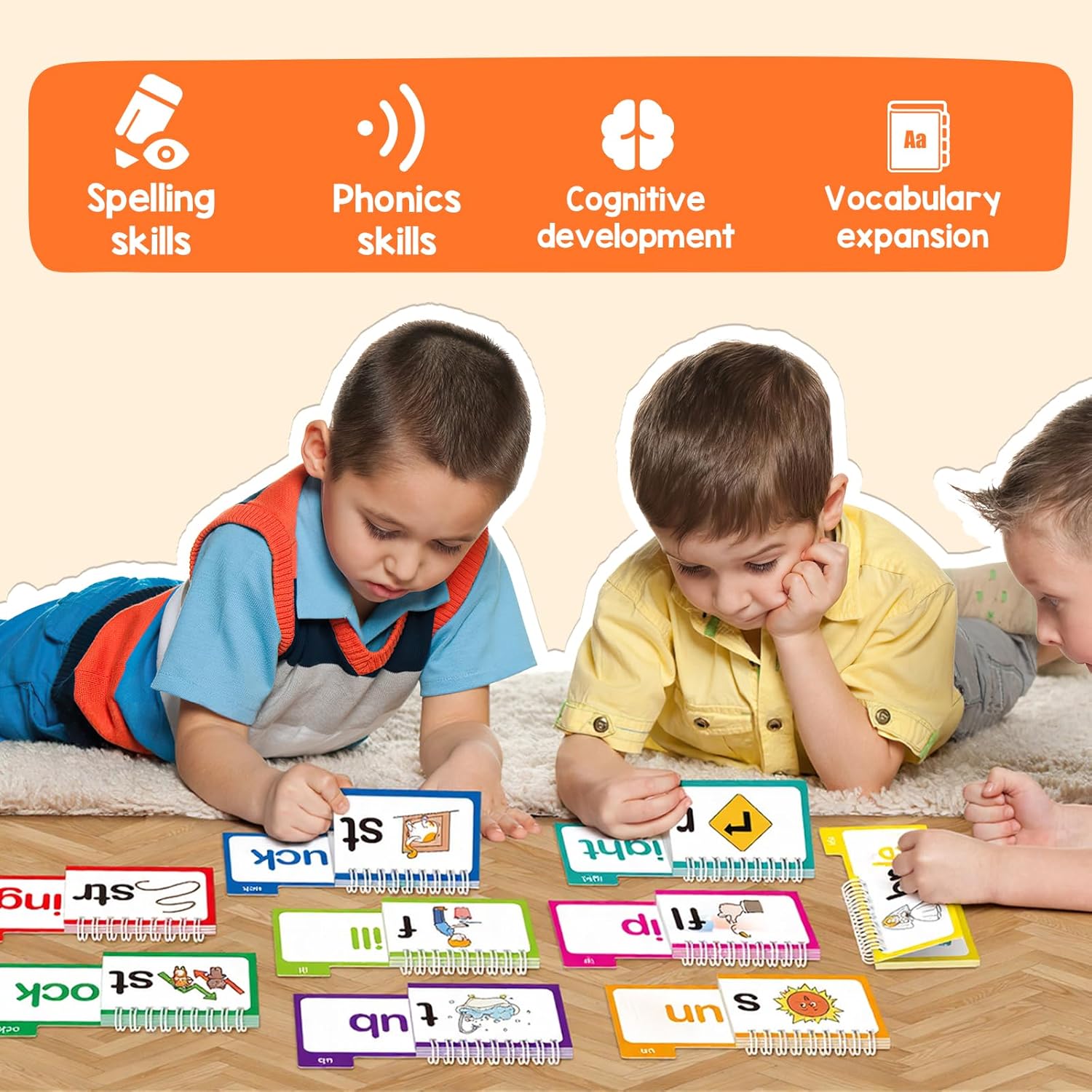 フォニックスフラッシュカード単語ファミリー組み立てブック 読 - Phonics Card Game のレビューと価格