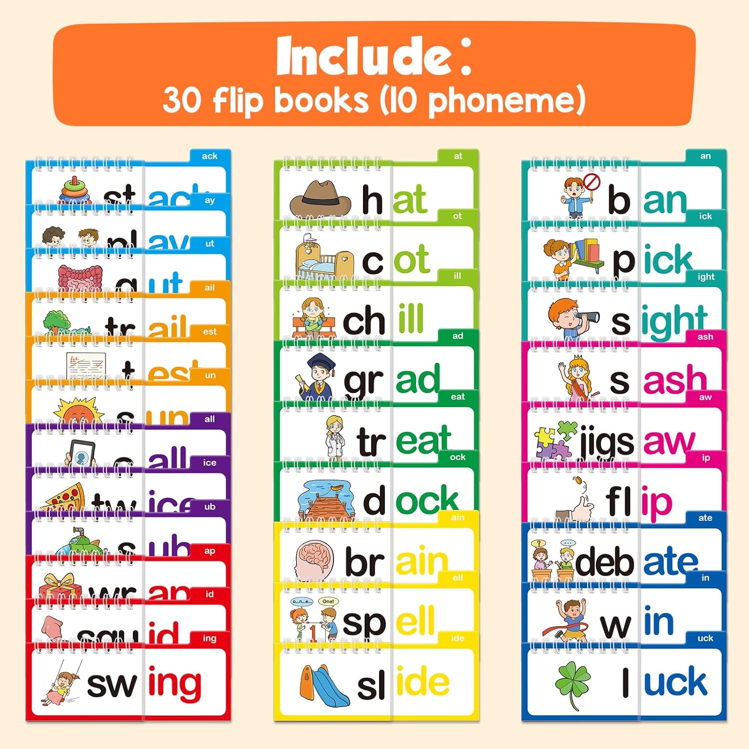 フォニックスフラッシュカード単語ファミリー組み立てブック 読 - Phonics Card Game のレビューと価格