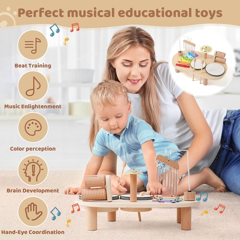 LazyChild 子供用教育玩具 木製オルゴール ベビーパ - Kids Education Table のレビューと価格
