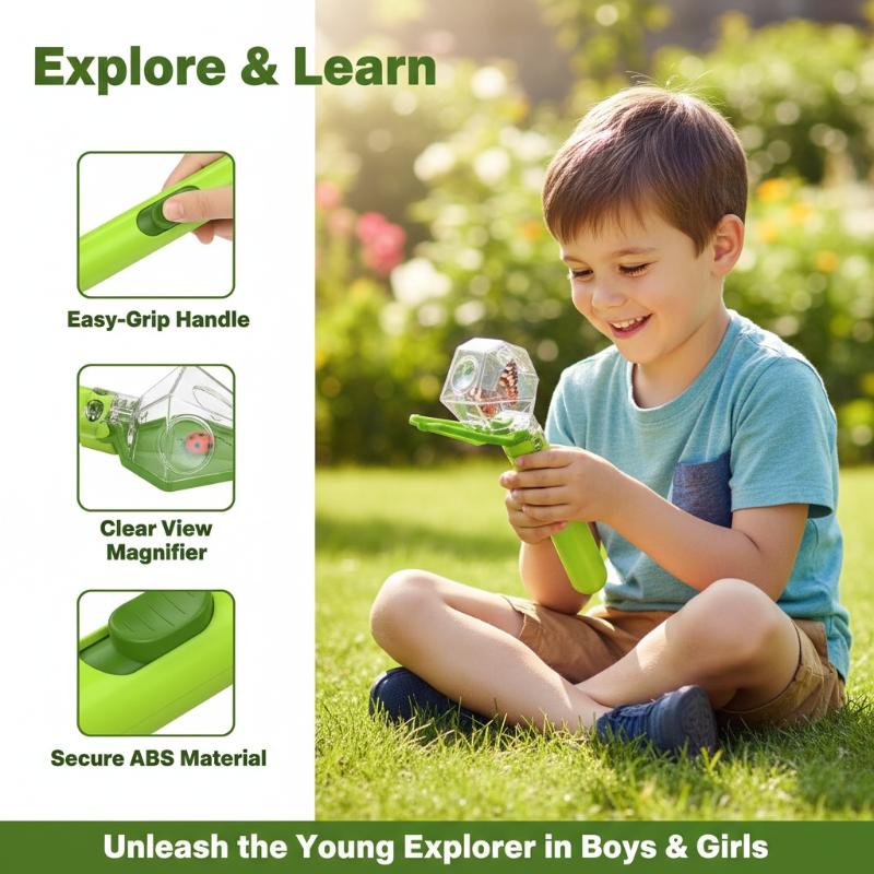 子供用虫捕り器と昆虫観察ボックス、2倍拡大鏡付き、自然探検用 - Kids Outdoor Education のレビューと価格
