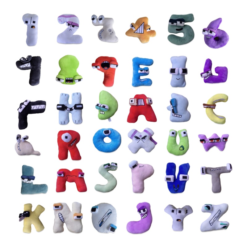 26個入り アルファベット＆数字ぬいぐるみセット 面白い顔の - Kids Education Alphabet Numbers のレビューと価格