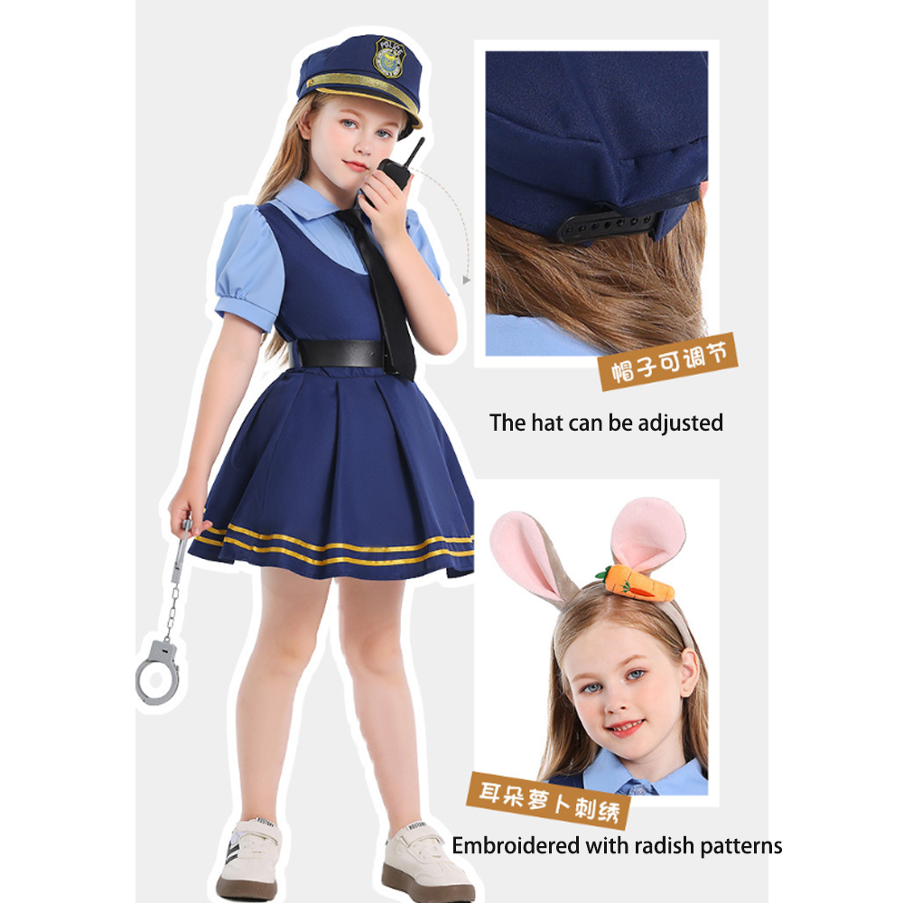 ハロウィン子供警察ジュディラビットコスプレ衣装セットパーティ - Kids Education School のレビューと価格