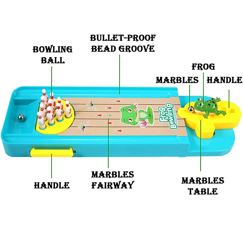 カエルボウリング子供用おもちゃパーティーテーブルインタラクテ - Kids Education Table のレビューと価格
