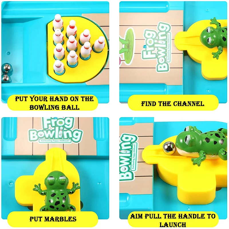 カエルボウリング子供用おもちゃパーティーテーブルインタラクテ - Kids Education Table のレビューと価格
