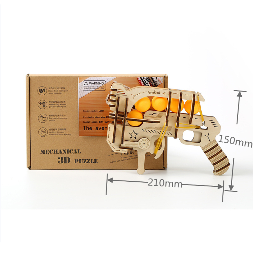 木製DIY組み立て式輪ゴム銃モデル卓球ラウンチャーSTEM教 - Kids Education Table のレビューと価格