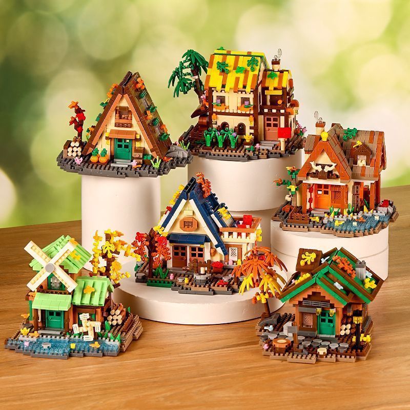 6セットの森の小屋ミニビルディングブリックモデルDIY組み立 - Kids Education Login のレビューと価格