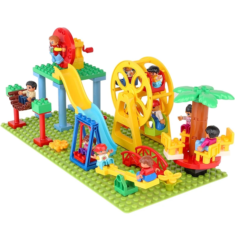 ビッグビルディングブロック互換性スライドスイングシーソー公園 - Kids Education Park のレビューと価格