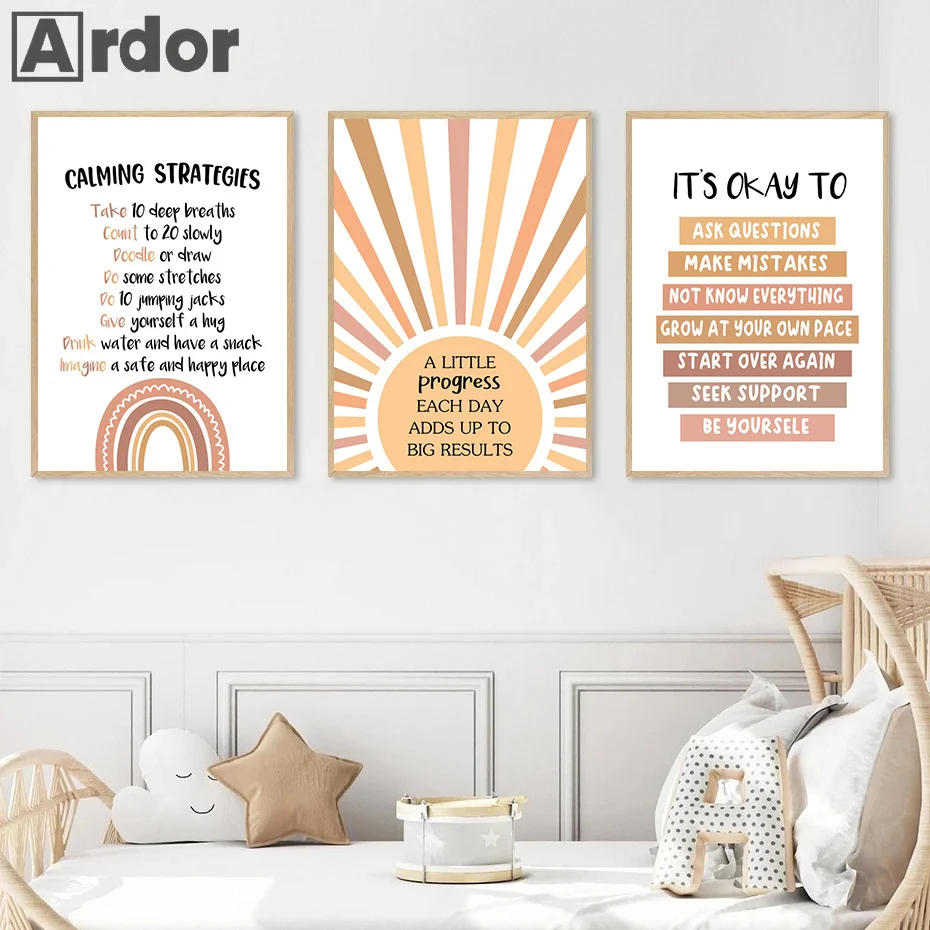 アルファベットの数の虹のポスター,スペイン語の教育,色の壁の - Kids Education Alphabet Numbers のレビューと価格