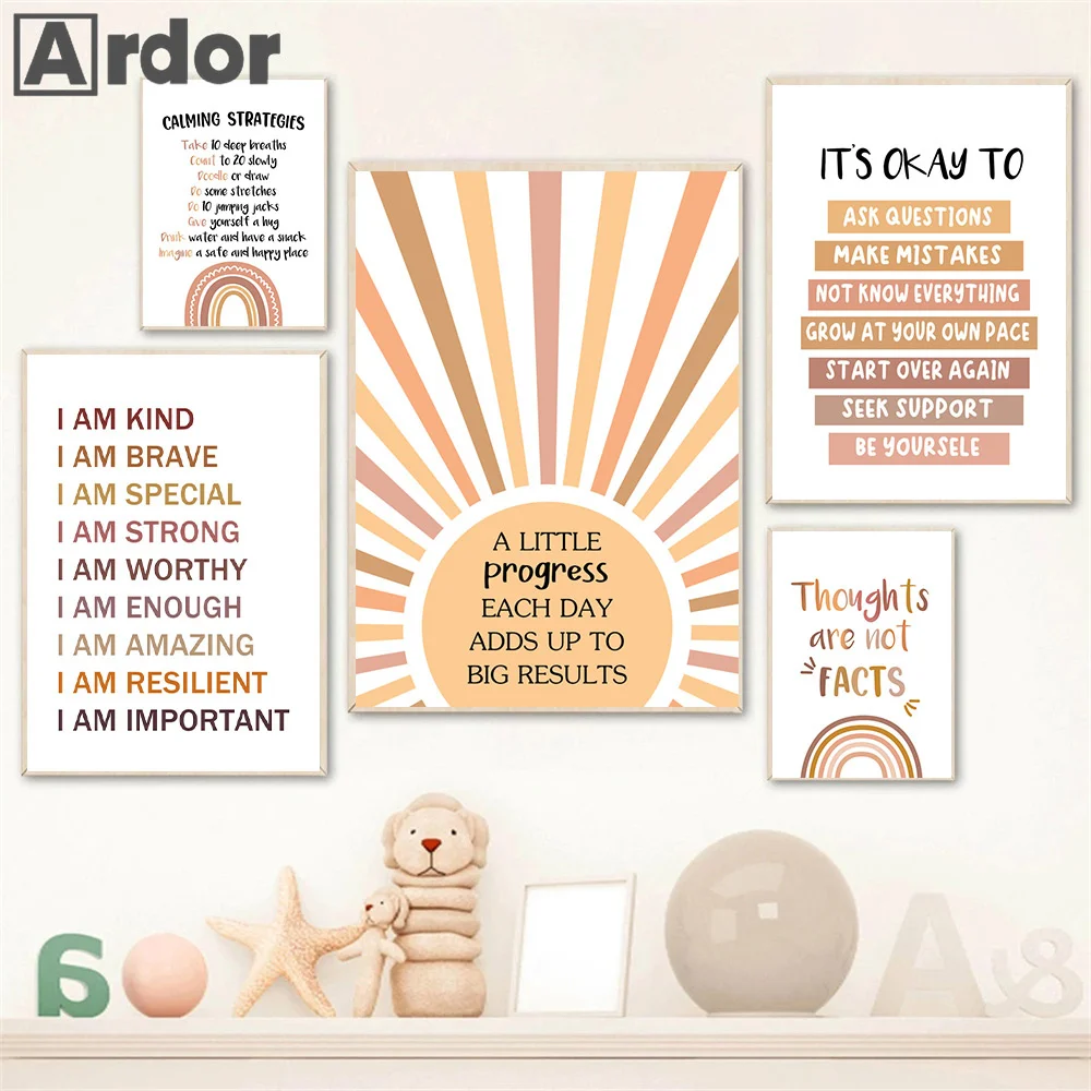 アルファベットの数の虹のポスター,スペイン語の教育,色の壁の - Kids Education Alphabet Numbers のレビューと価格