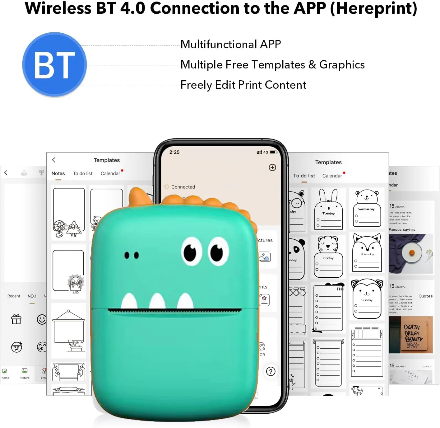 ポータブルサーマルミニフォトポケットプリンターワイヤレスBT - Kids Education Questions のレビューと価格