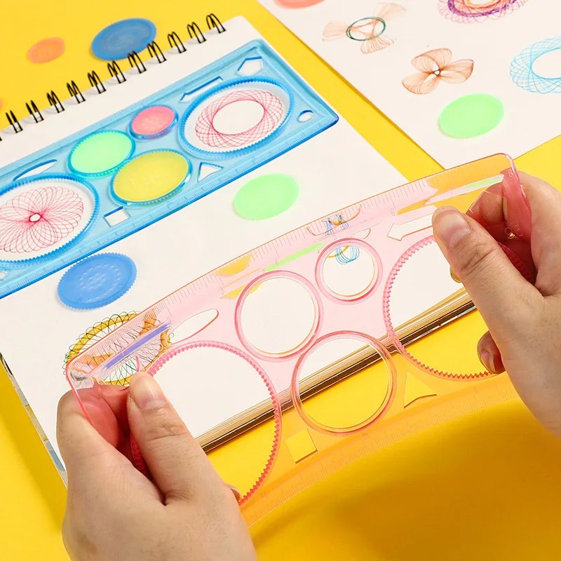 ジオメトリスパイログラフ描画ステンシルセット動物絵画テンプレ - Kids Education Template のレビューと価格