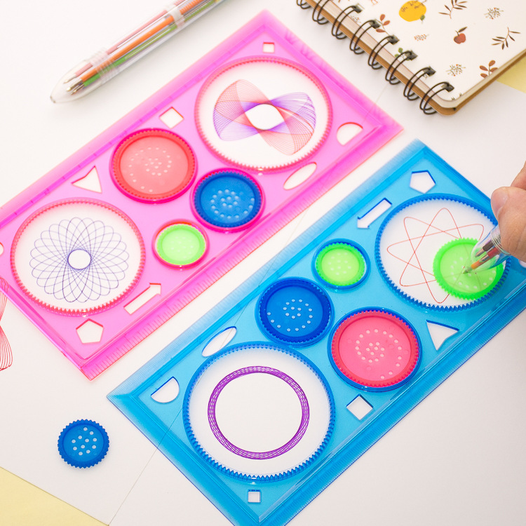 ジオメトリスパイログラフ描画ステンシルセット動物絵画テンプレ - Kids Education Template のレビューと価格