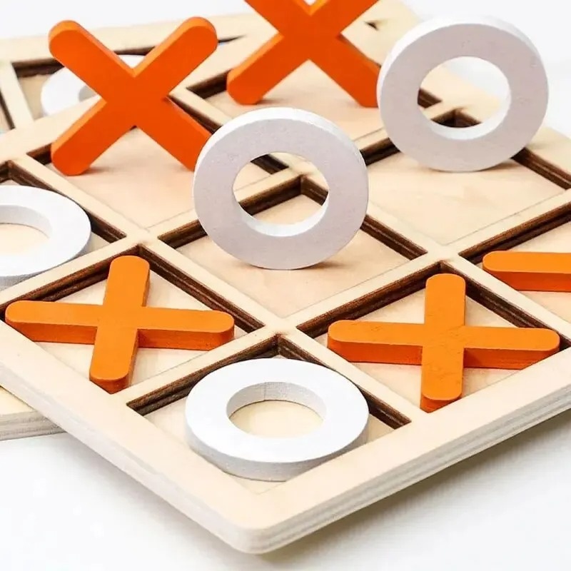 木製三目並べゲーム パズルテンプレート XO テーブル チェ - Kids Education Template のレビューと価格