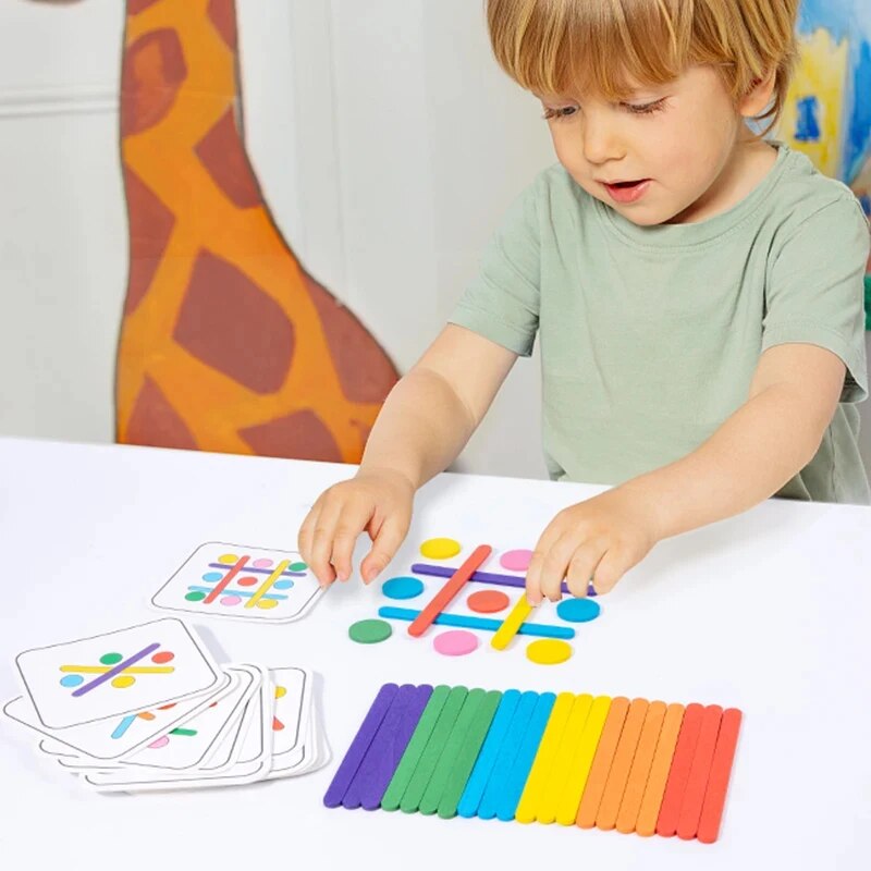 子供レインボースティック思考パズル木製 DIY アイスクリー - Kids Education Table のレビューと価格