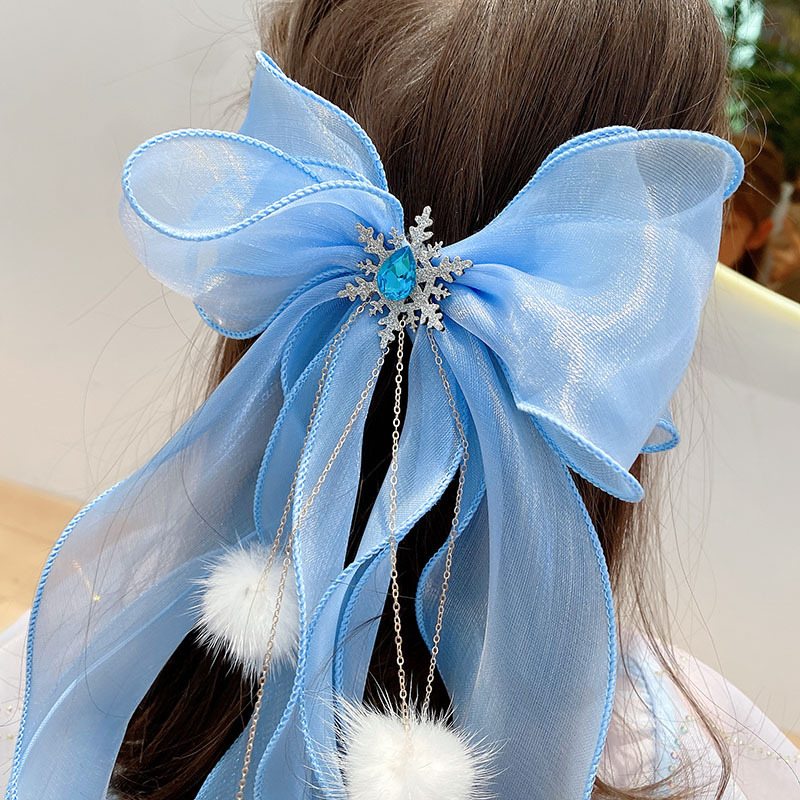 プリンセスポンポンヘアピンビッグブルー弓ヘアクリップ子供のた - Kids Education School のレビューと価格