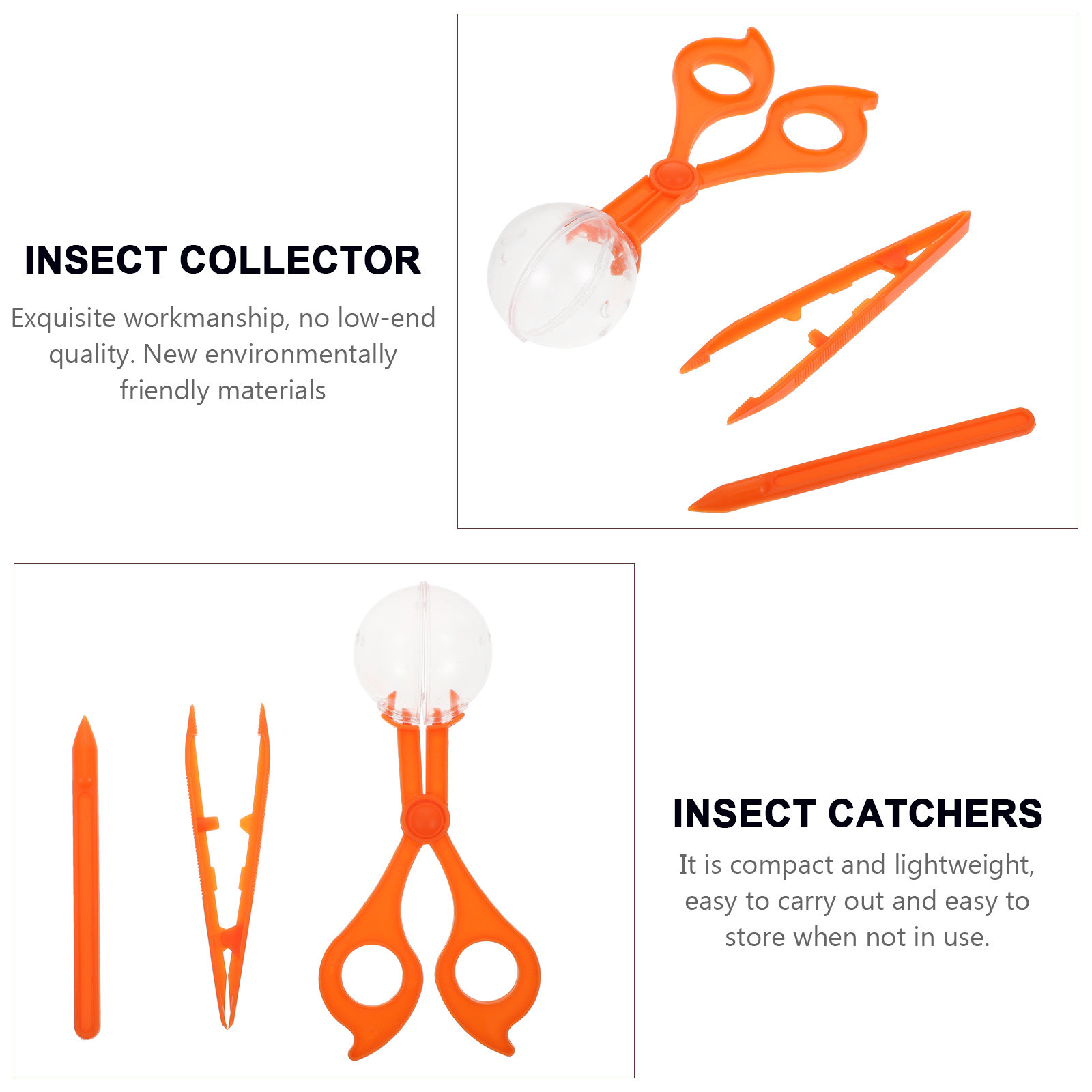 2セットの昆虫キャッチャー高品質プラスチック屋外捕獲クリップ - Kids Outdoor Education のレビューと価格