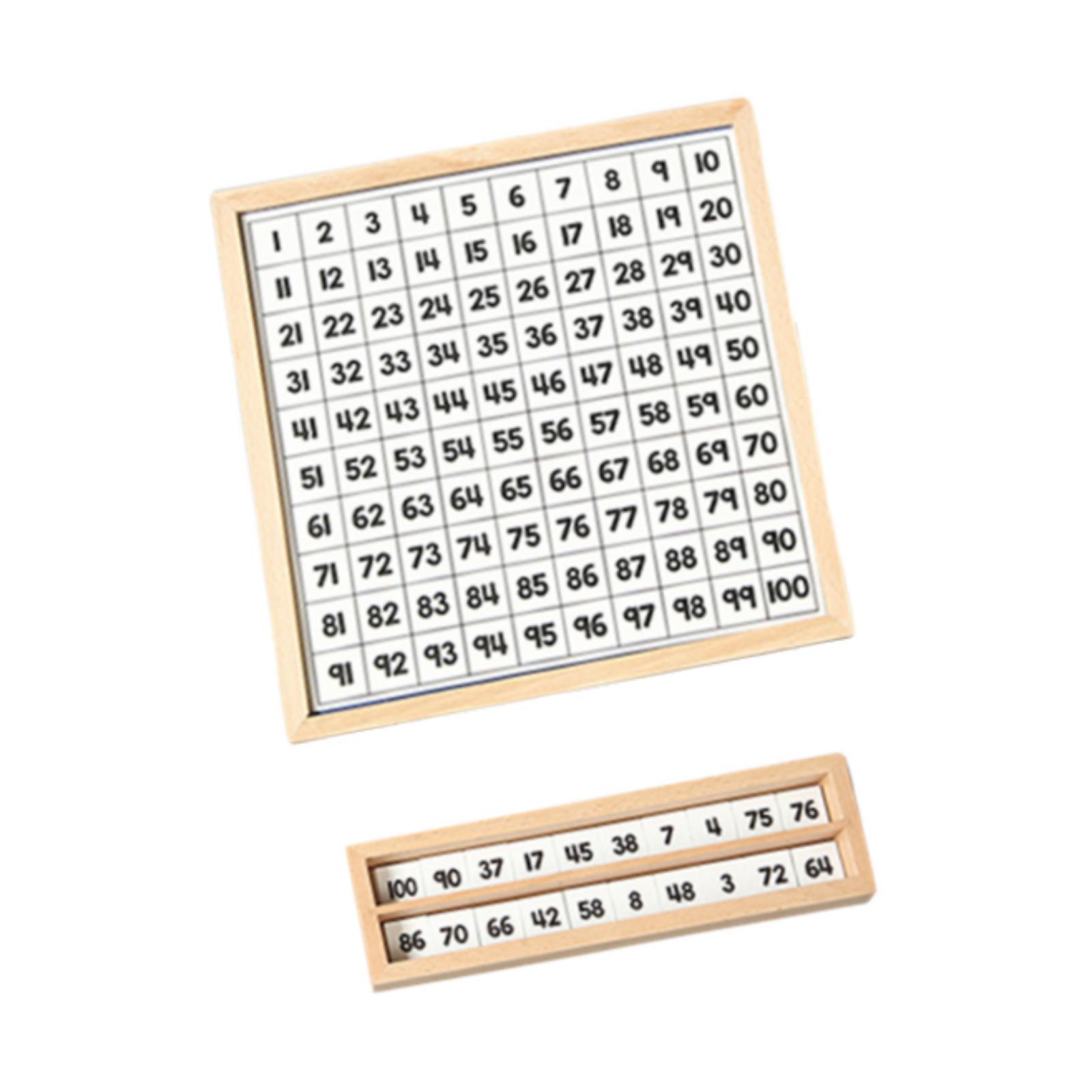 木製1-100数字ボード開発玩具 木製数字計算トレイ 3歳  - Kids Education Table のレビューと価格