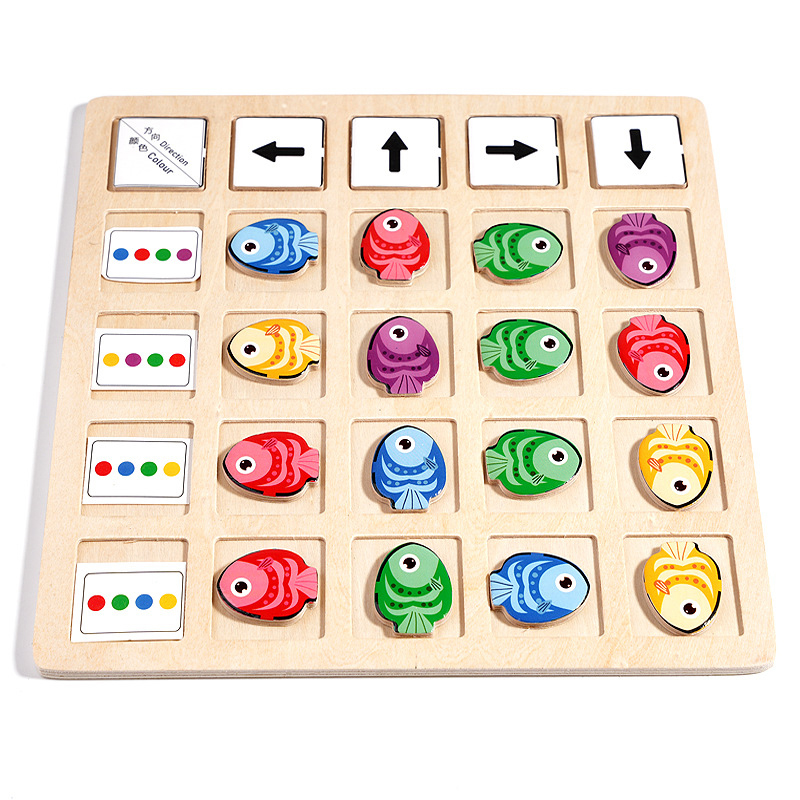 子供モンテッソーリ木製教育テーブルゲームおもちゃ方向カラーバ - Kids Education Table のレビューと価格