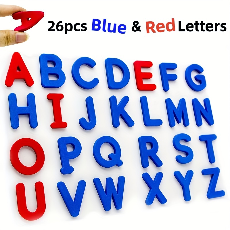 赤 & 青英語文字磁気ステッカー番号冷蔵庫磁気ステッカーアル - Kids Education Alphabet Numbers のレビューと価格