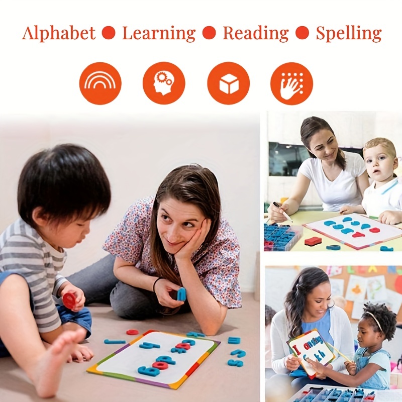 赤 & 青英語文字磁気ステッカー番号冷蔵庫磁気ステッカーアル - Kids Education Alphabet Numbers のレビューと価格