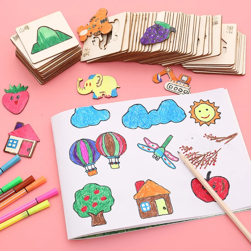 子供描画おもちゃモンテッソーリ DIY 絵画ステンシルテンプ - Kids Education Template のレビューと価格