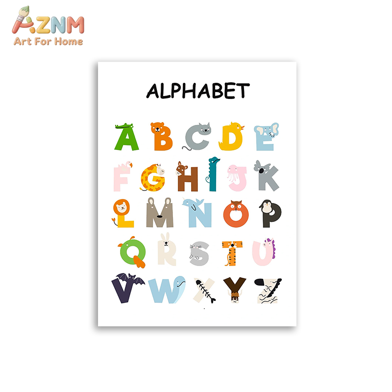 AZNM 教育用アルファベット数字フレームレスキャンバスウォ - Kids Education Alphabet Numbers のレビューと価格