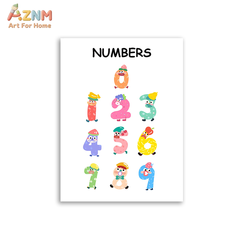 AZNM 教育用アルファベット数字フレームレスキャンバスウォ - Kids Education Alphabet Numbers のレビューと価格