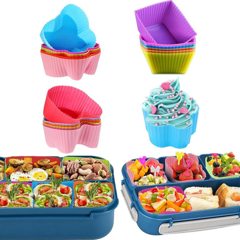 8 個のシリコンランチボックスディバイダー子供用キッズスクー - Kids Education School のレビューと価格