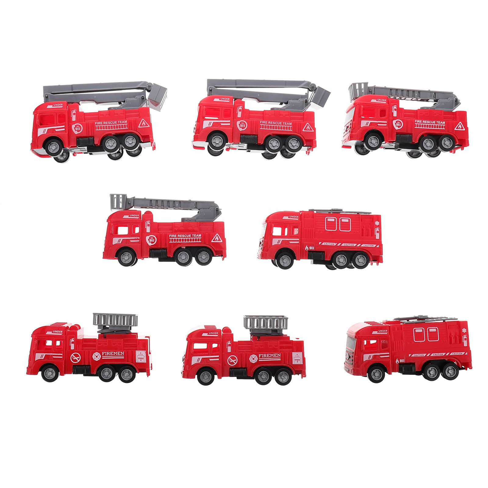 8台セット プルバック式消防車 安全な子供向けギフト 教育的 - Kids Outdoor Education のレビューと価格