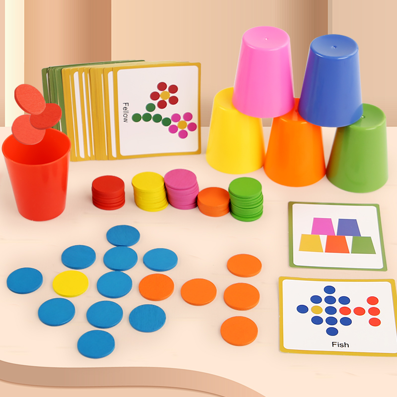 子供用スタッキングカップゲーム楽しい色分類カップ論理的思考ト - Kids Education Table のレビューと価格