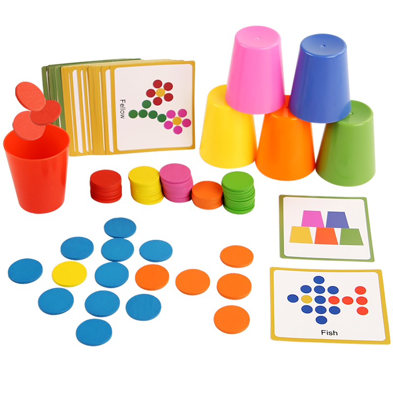 子供用スタッキングカップゲーム楽しい色分類カップ論理的思考ト - Kids Education Table のレビューと価格