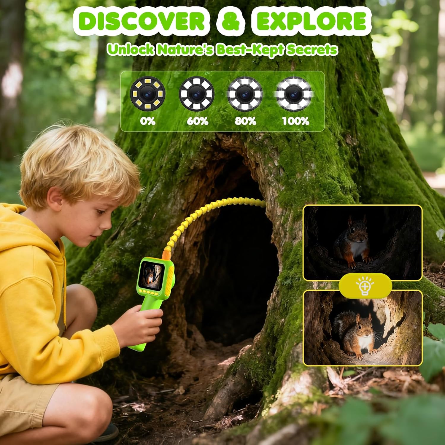 子供用内視鏡、ライト付きボアスコープスネークカメラおもちゃ、 - Kids Outdoor Education のレビューと価格