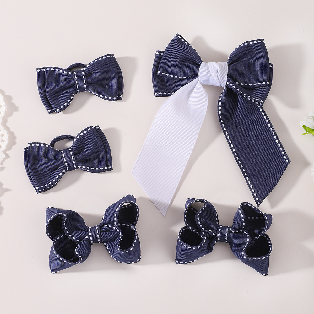 JOLLYPASS 1/2 個ネイビーブルーリボンヘアクリッ - Kids Education School のレビューと価格