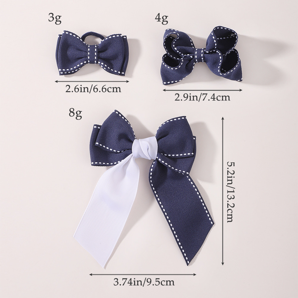 JOLLYPASS 1/2 個ネイビーブルーリボンヘアクリッ - Kids Education School のレビューと価格